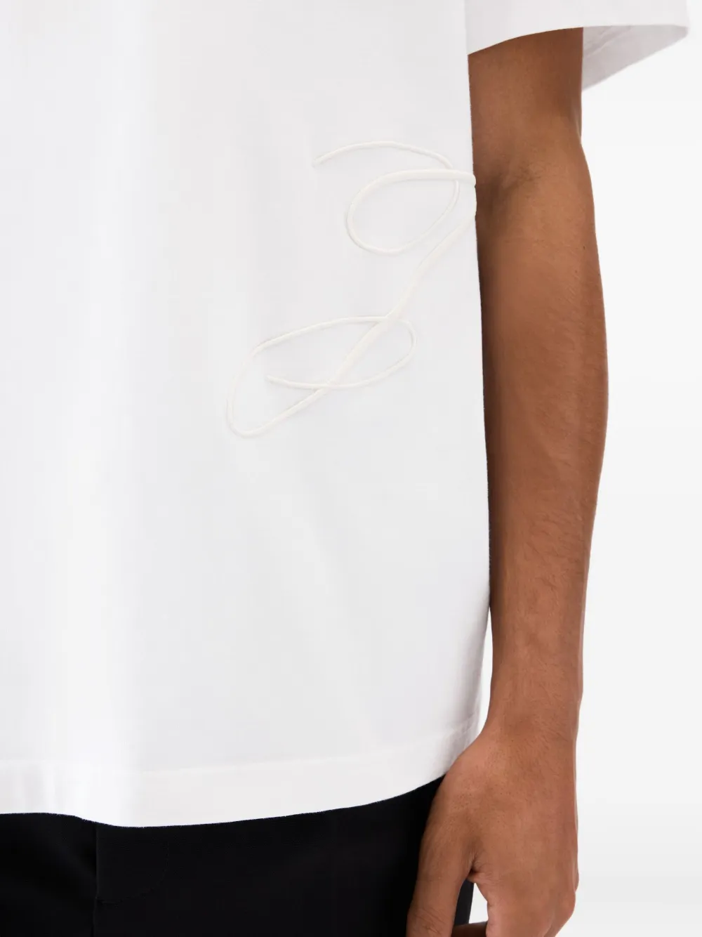 Jacquemus T-shirt met geborduurd logo Wit