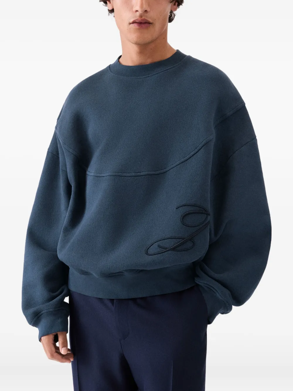 Jacquemus Sweater met geborduurd logo - Blauw