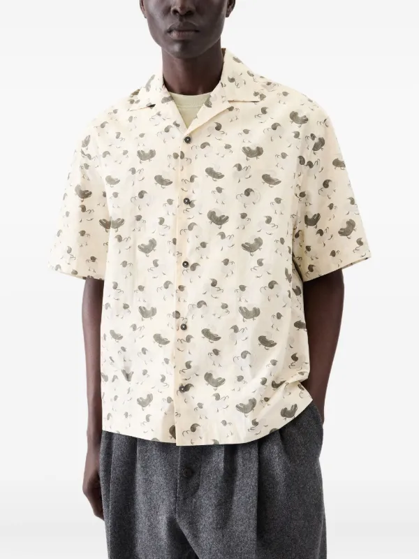 トップス JACQUEMUS 19ss floral print shirt Jacquemus // White & Black Le Splash Floral Linen Shirt