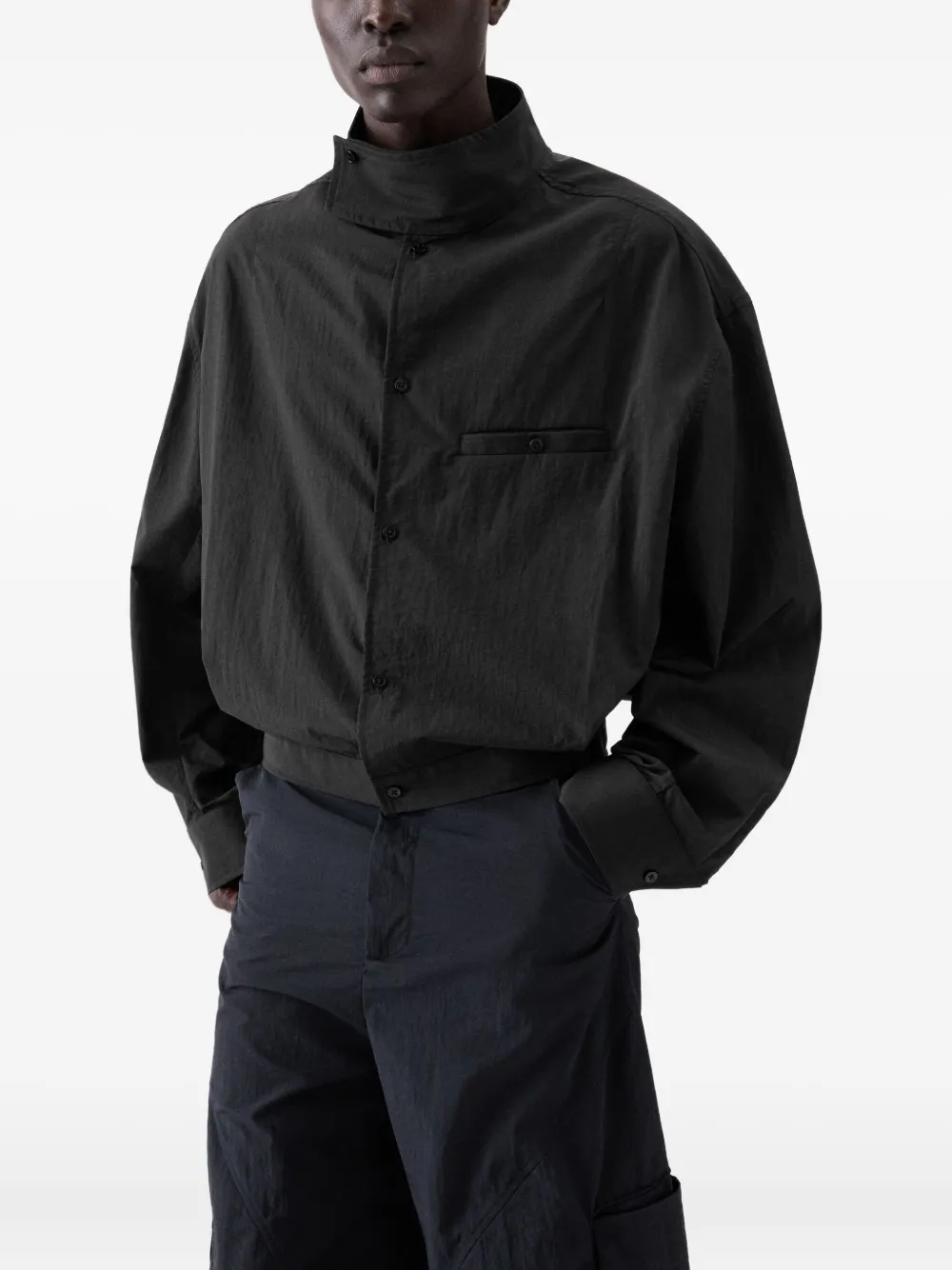 Jacquemus Button-up cropped jack Zwart