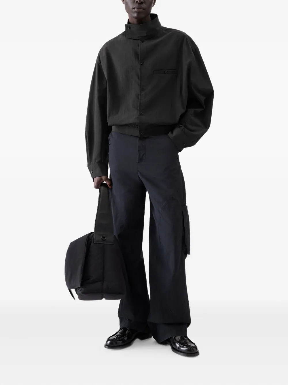 Jacquemus Button-up cropped jack Zwart