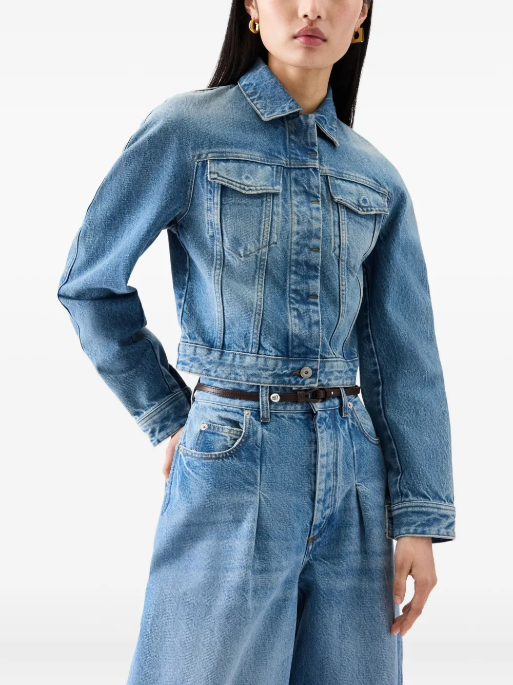 Jacquemus Cropped spijkerjack Blauw