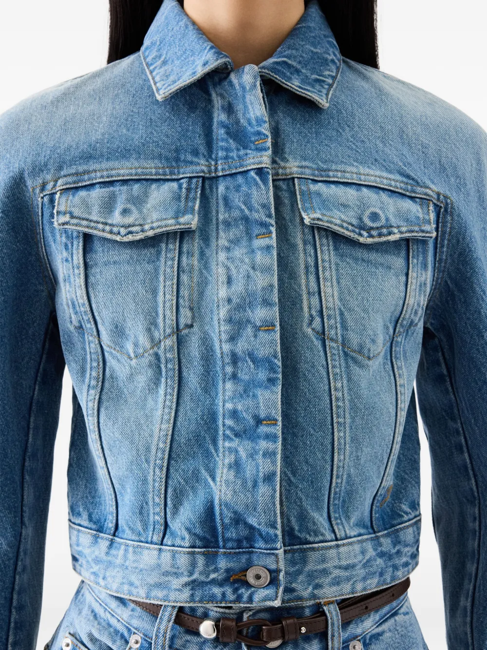 Jacquemus Cropped spijkerjack Blauw