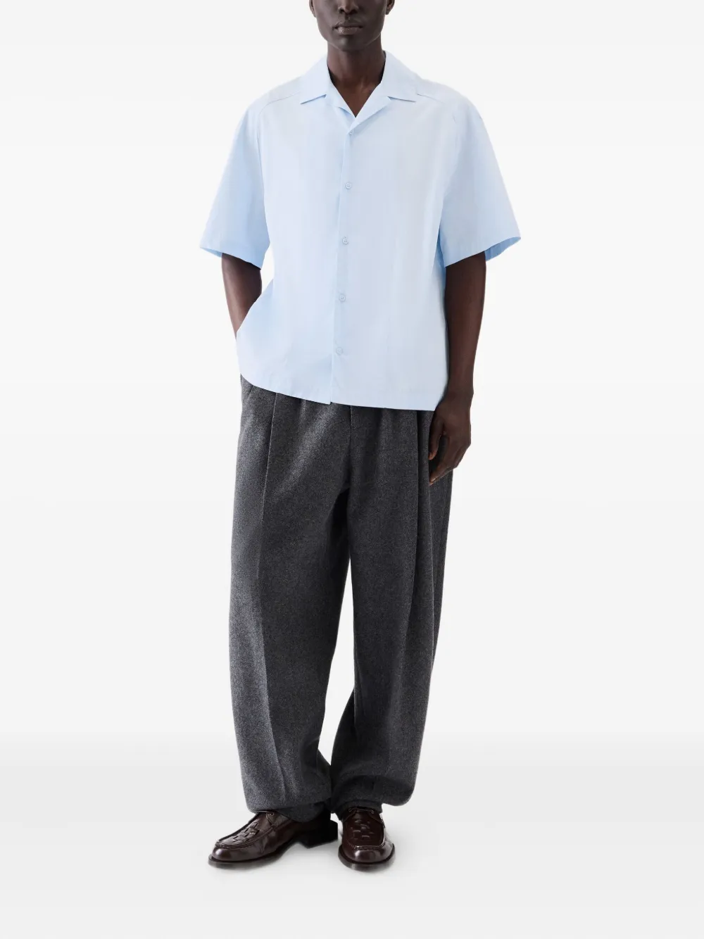 Jacquemus Le Fonccio button-up overhemd met korte mouwen Blauw