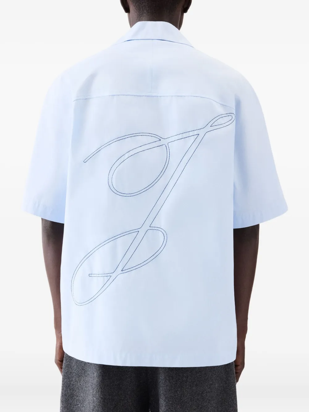 Jacquemus Le Fonccio button-up overhemd met korte mouwen Blauw