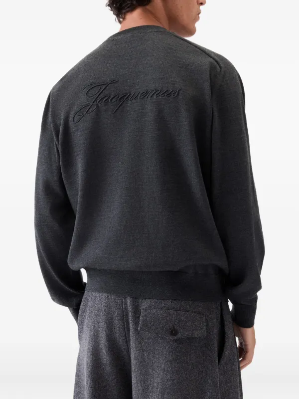 Jacquemus Le Brode Embroidered Sweatshirt | Grey | FARFETCH HK