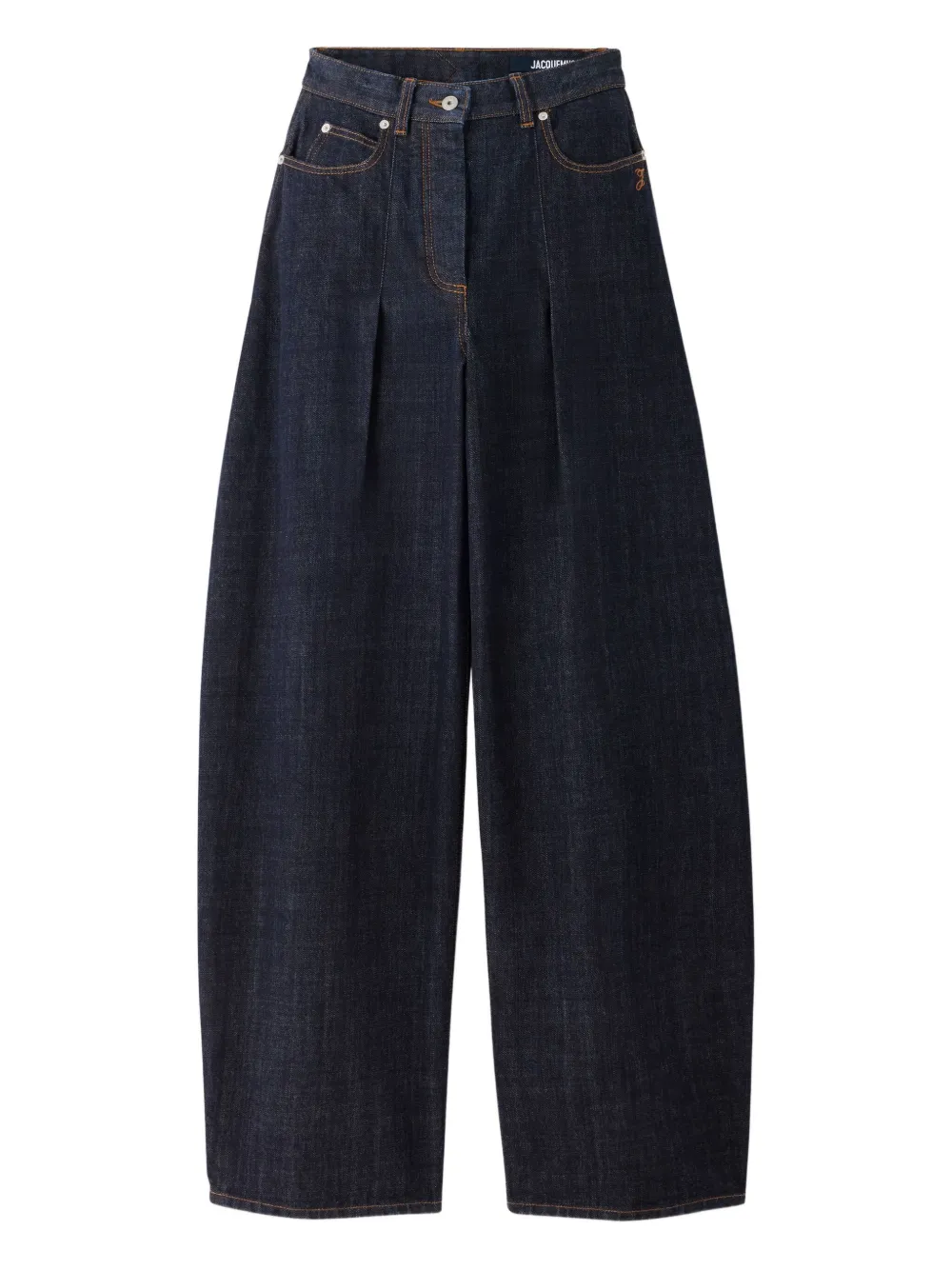 Jacquemus Le De-Nîmes Ovalo geplooide jeans Blauw