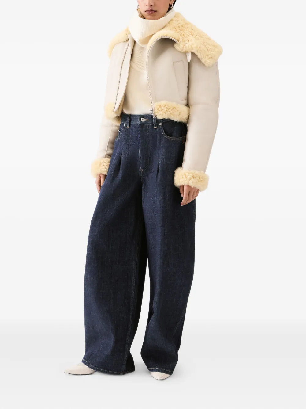 Jacquemus Le De-Nîmes Ovalo geplooide jeans Blauw