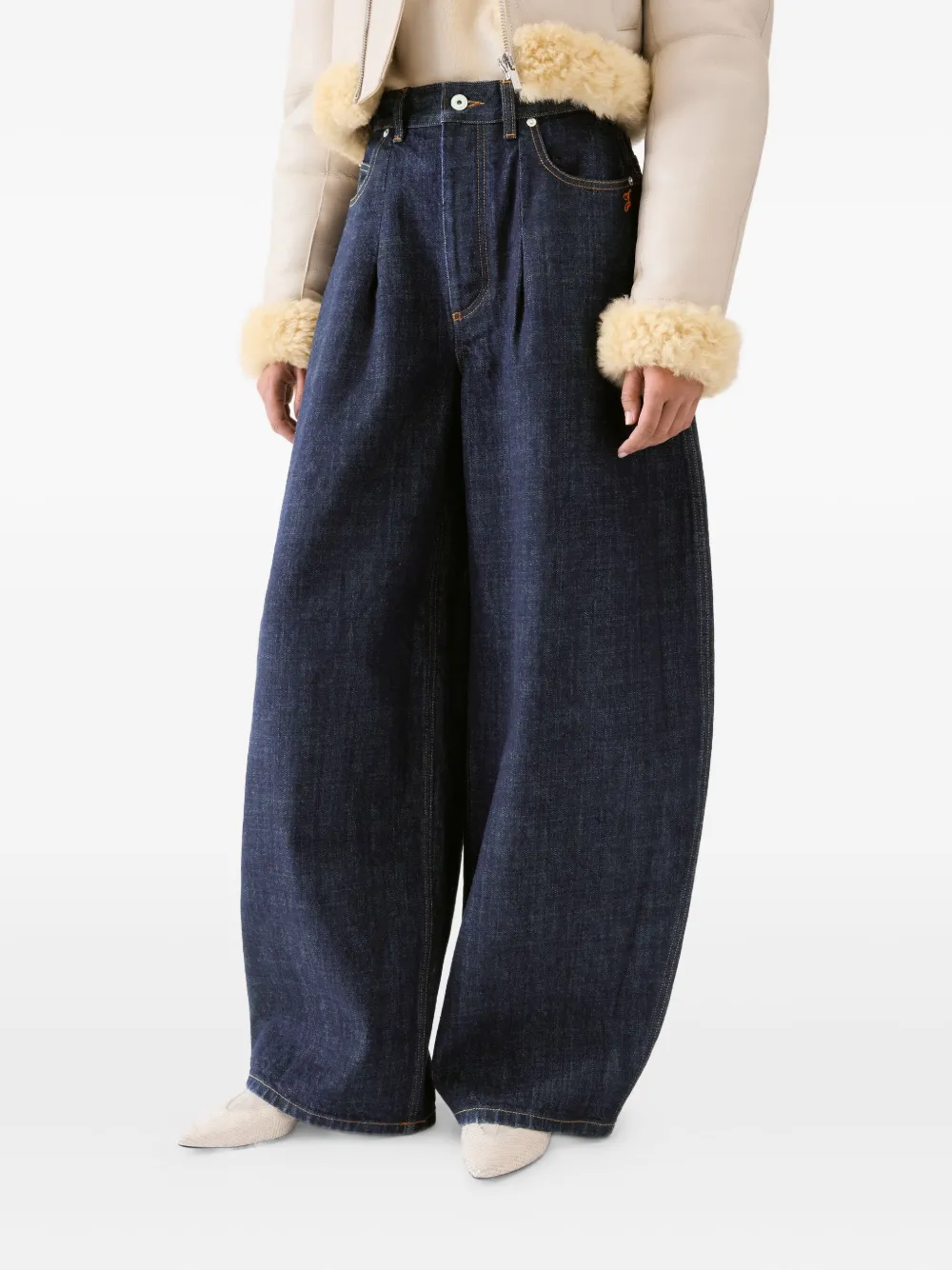 Jacquemus Le De-Nîmes Ovalo geplooide jeans Blauw