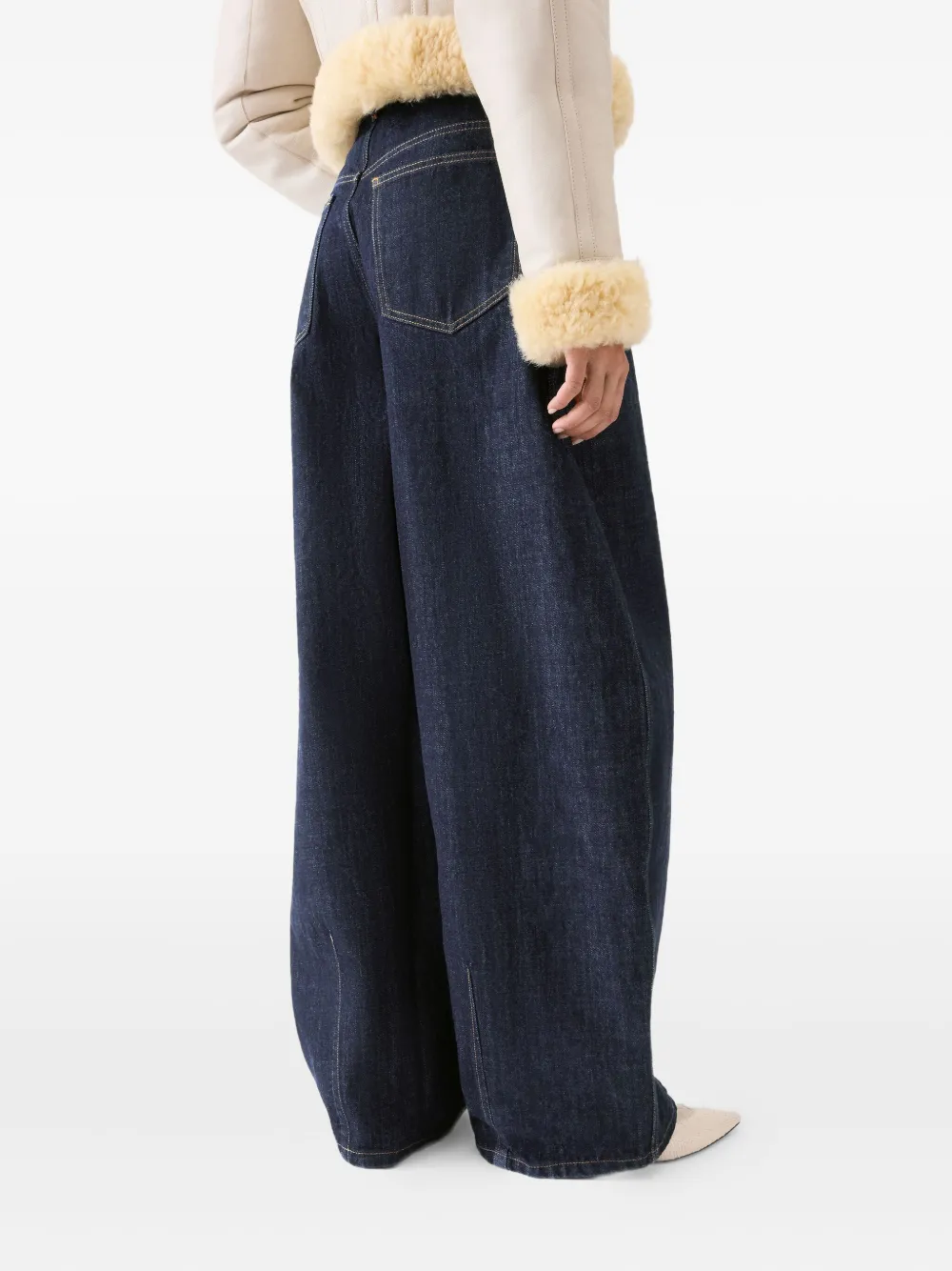Jacquemus Le De-Nîmes Ovalo geplooide jeans Blauw