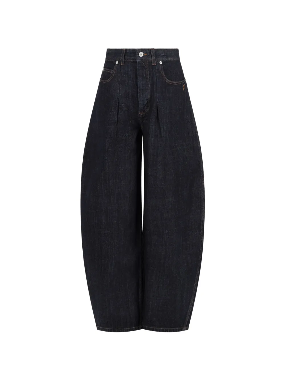 Jacquemus Jeans Le De-Nîmes Ovalo con pieghe - Blu