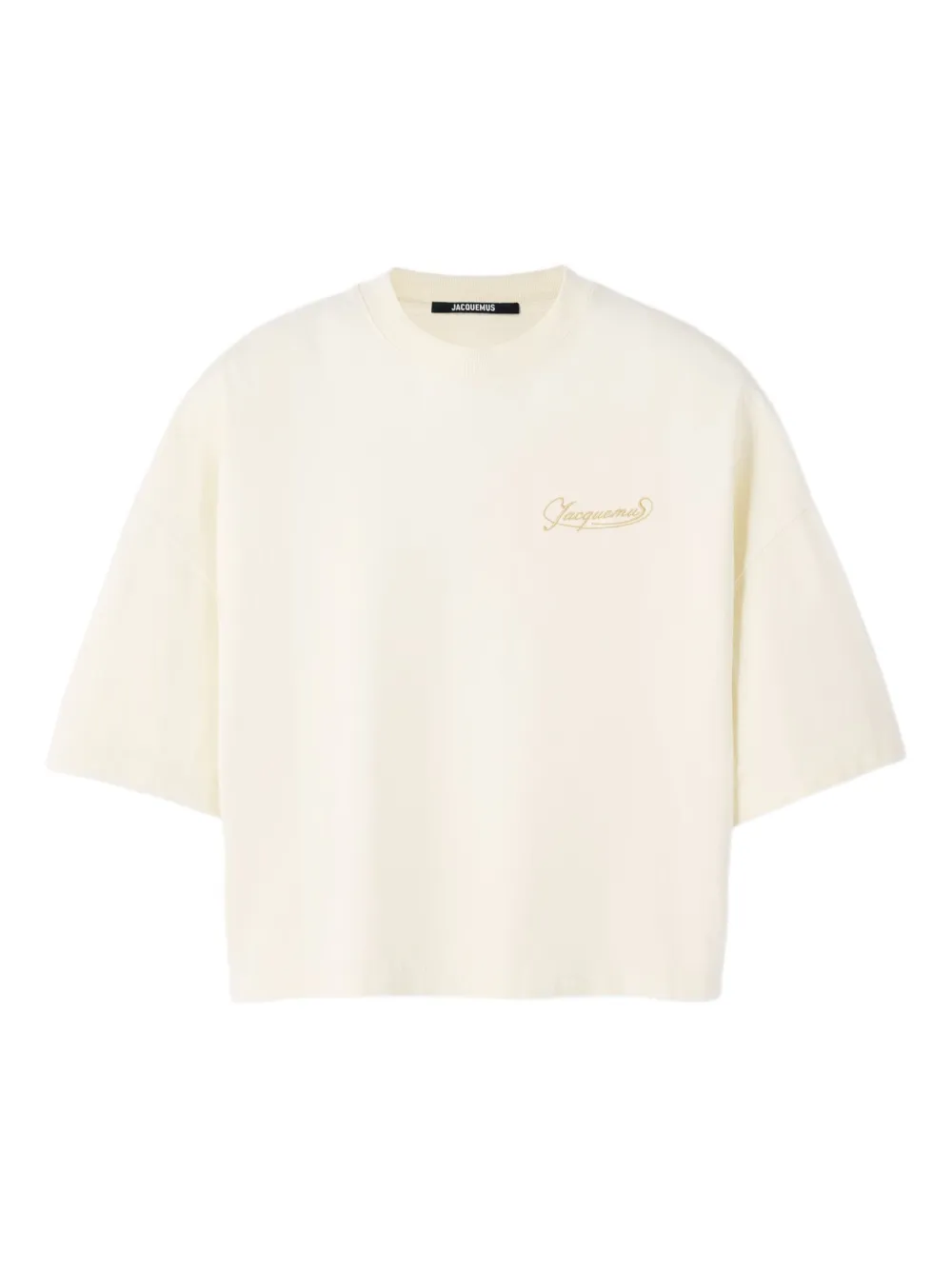 Jacquemus Corto cropped T-shirt Beige