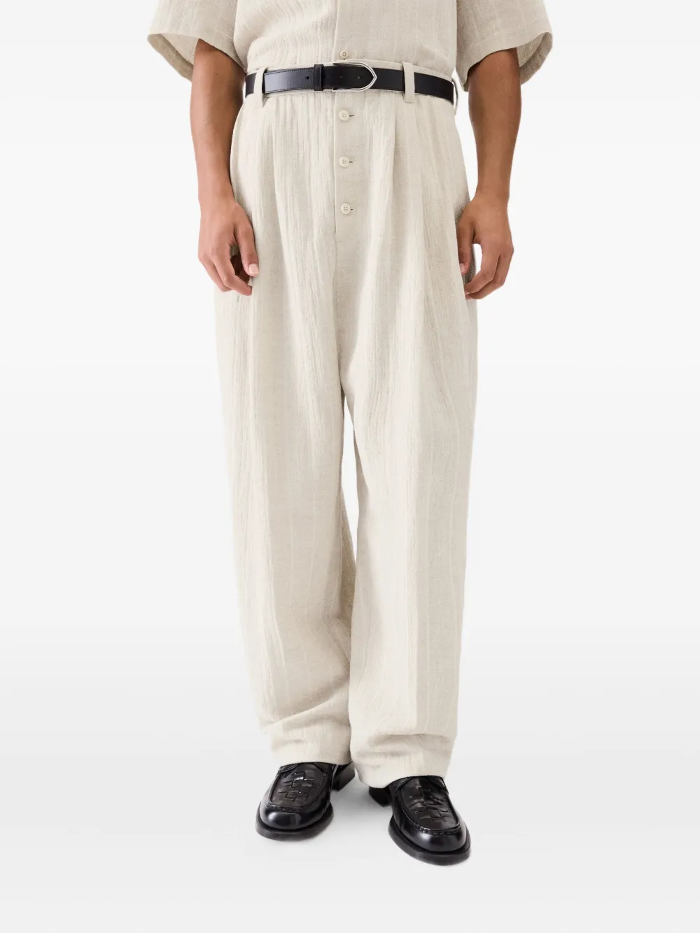 Jacquemus Le Fernando plooibroek met knopen Beige