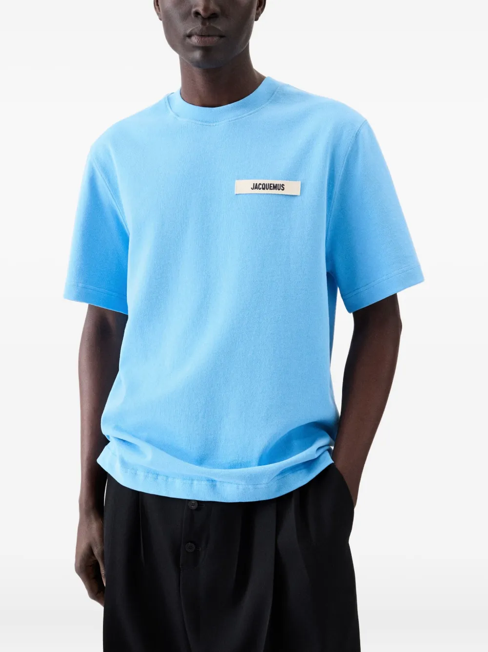 Jacquemus Gros Grain T-shirt verfraaid met logo - Blauw