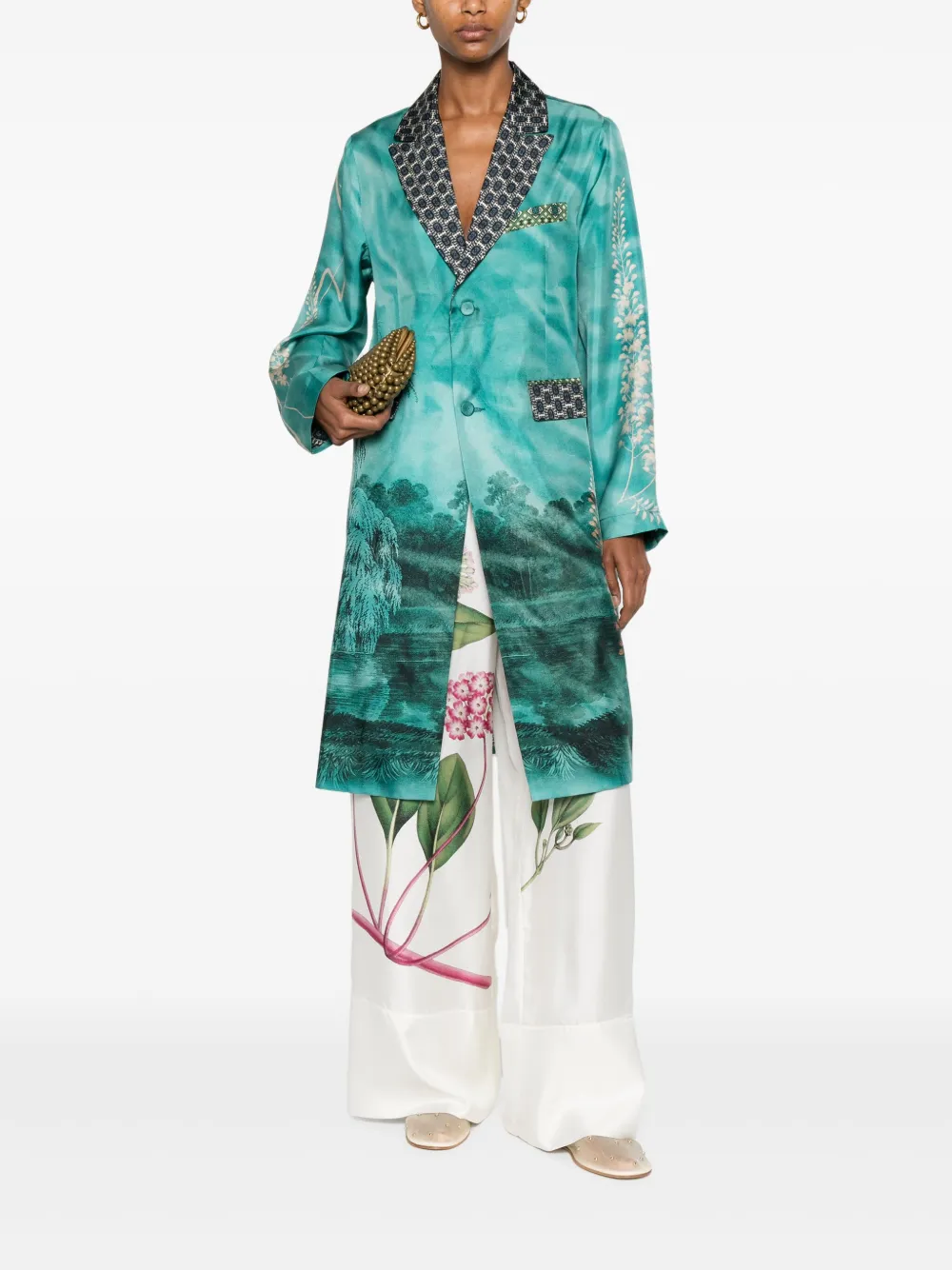 Pierre-Louis Mascia Broek met bloemenprint Wit