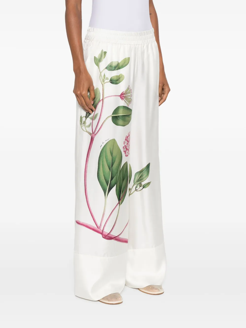 Pierre-Louis Mascia Broek met bloemenprint Wit