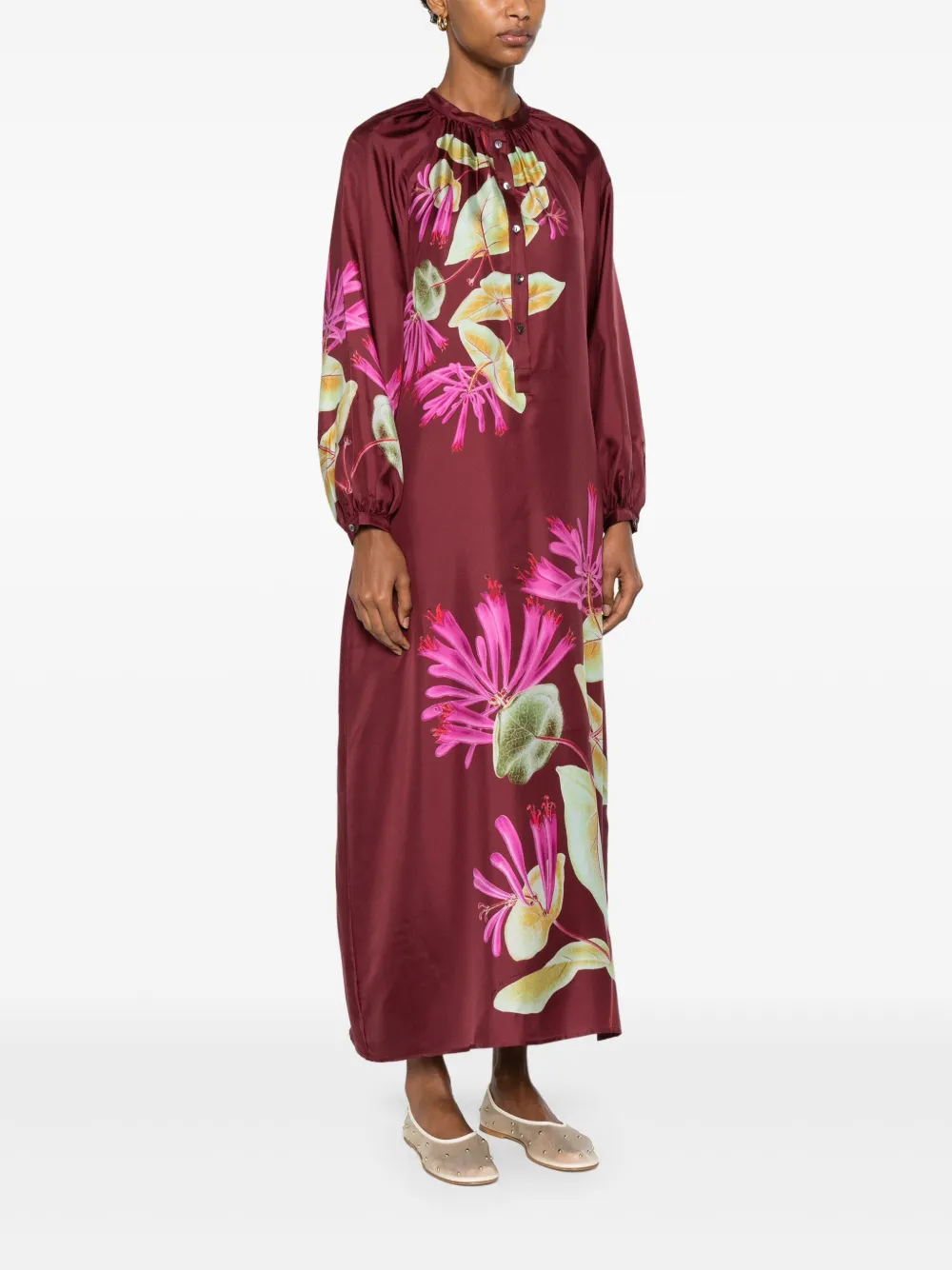 Pierre-Louis Mascia Maxi-jurk met bloemenprint Rood
