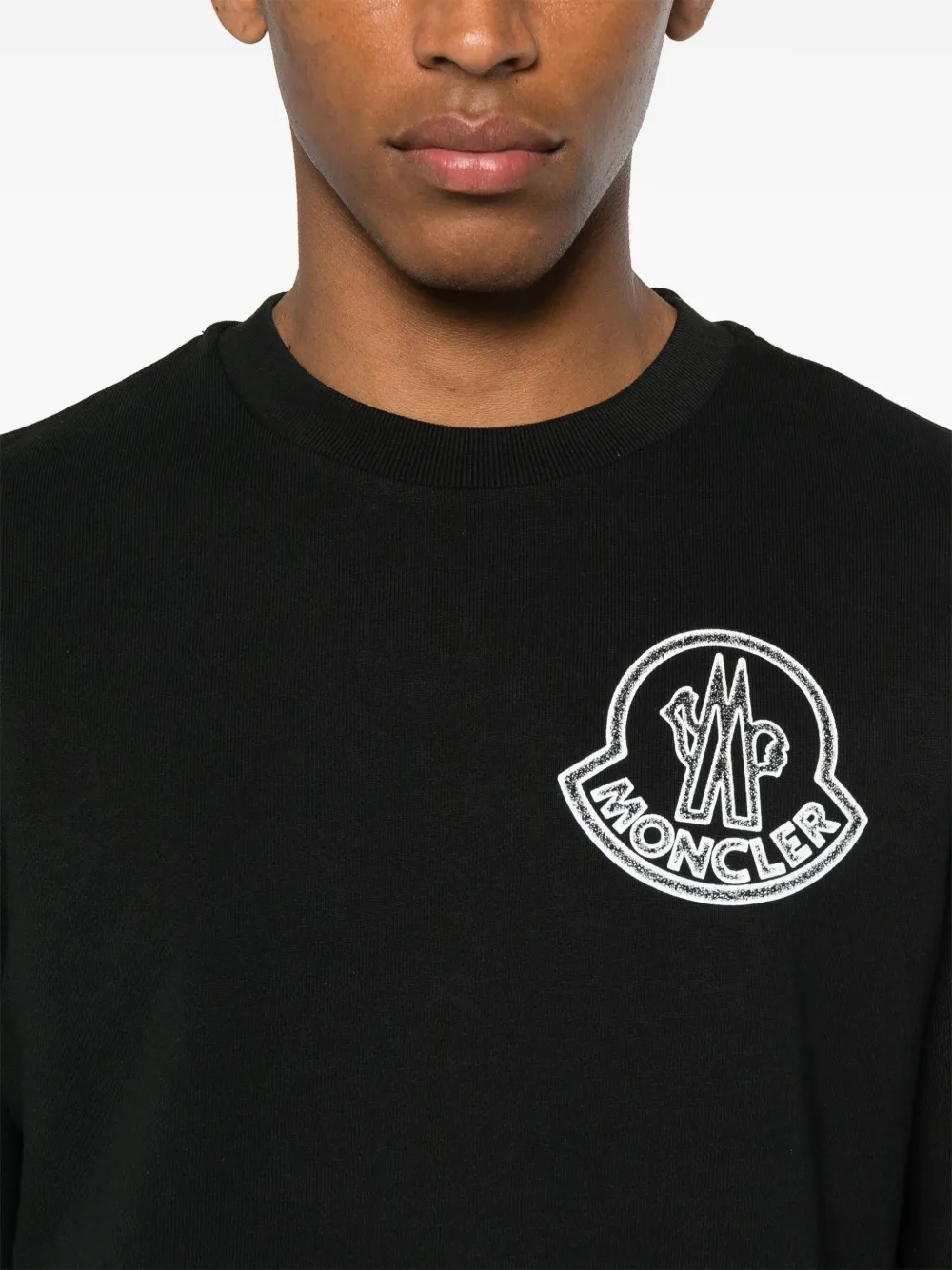 Moncler Sweater met logoprint Zwart