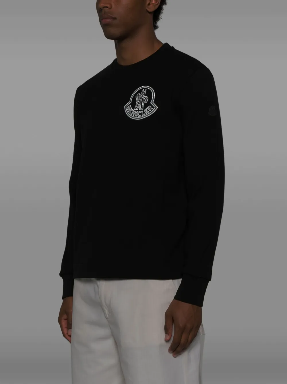 Moncler Sweater met logoprint Zwart