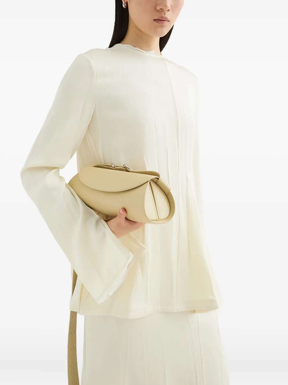 Jil Sander Cannolo kleine schoudertas Geel