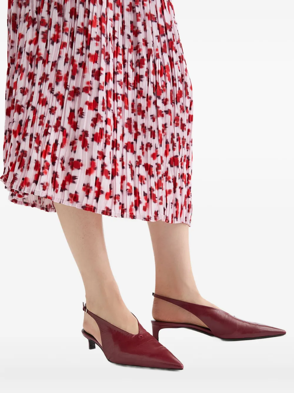 Jil Sander leather pumps Red