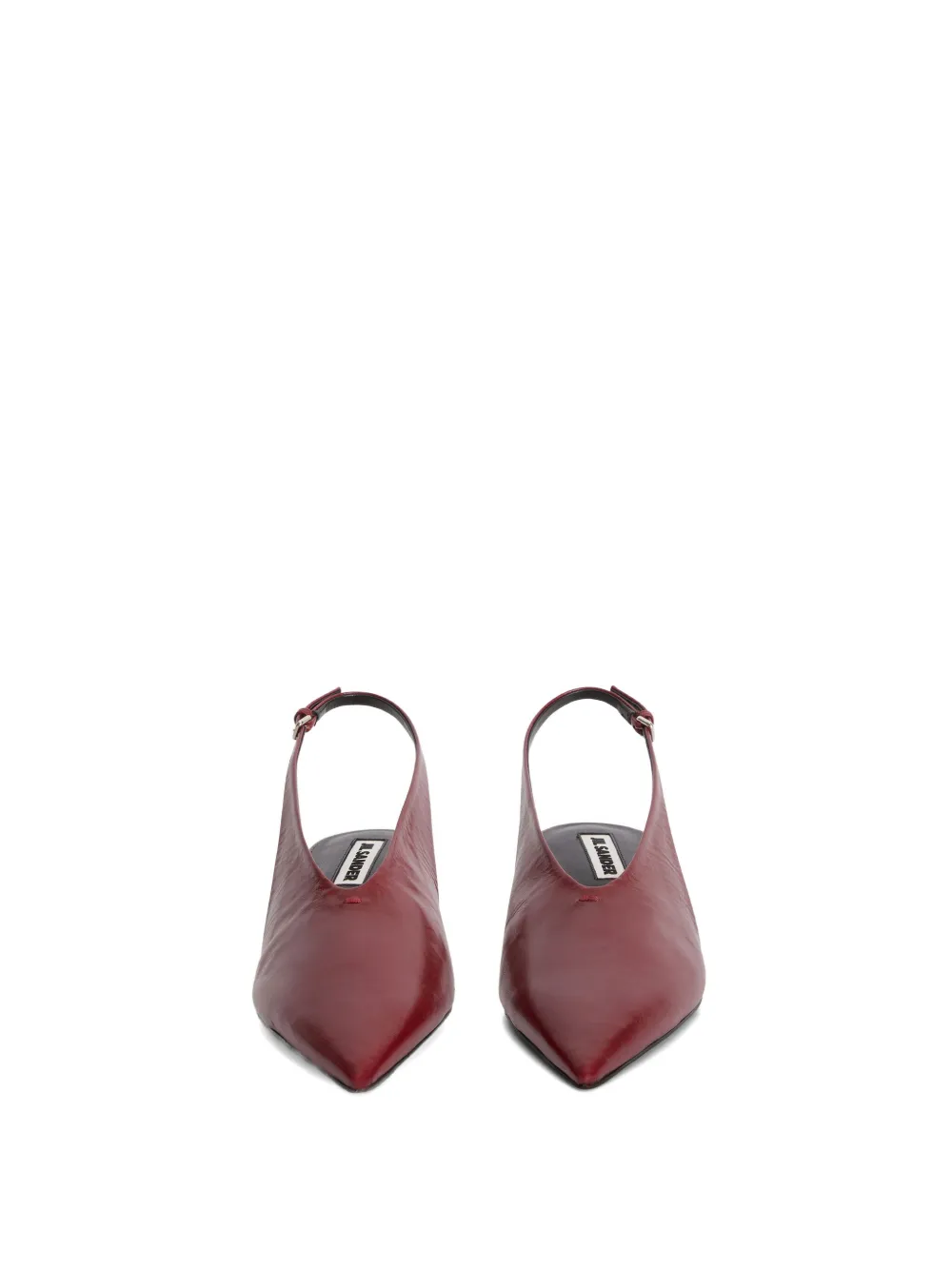 Jil Sander Pointy Leather Slingback Pumps In Red