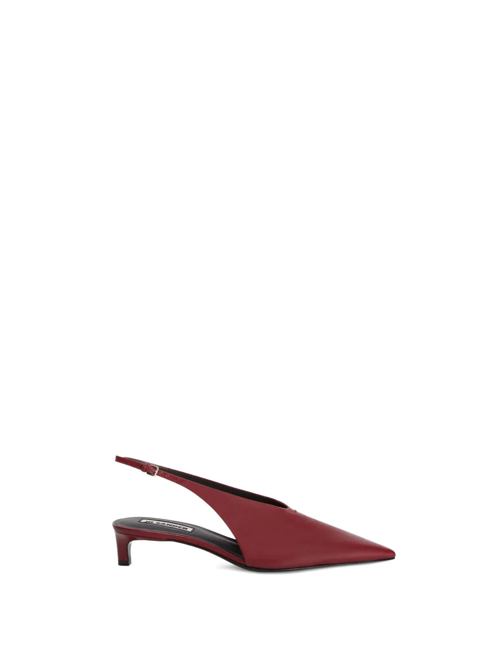 Jil Sander Pointy Leather Slingback Pumps In Red