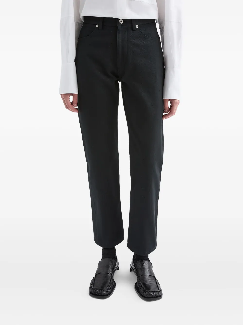 Jil Sander Jeans met logopatch Zwart