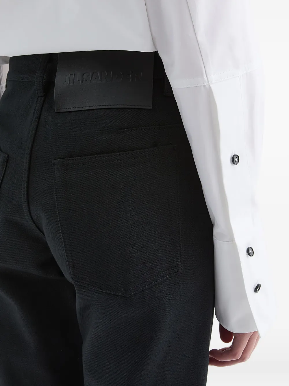 Jil Sander Jeans met logopatch Zwart