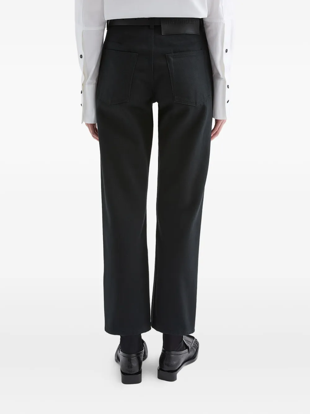 Jil Sander Jeans met logopatch Zwart