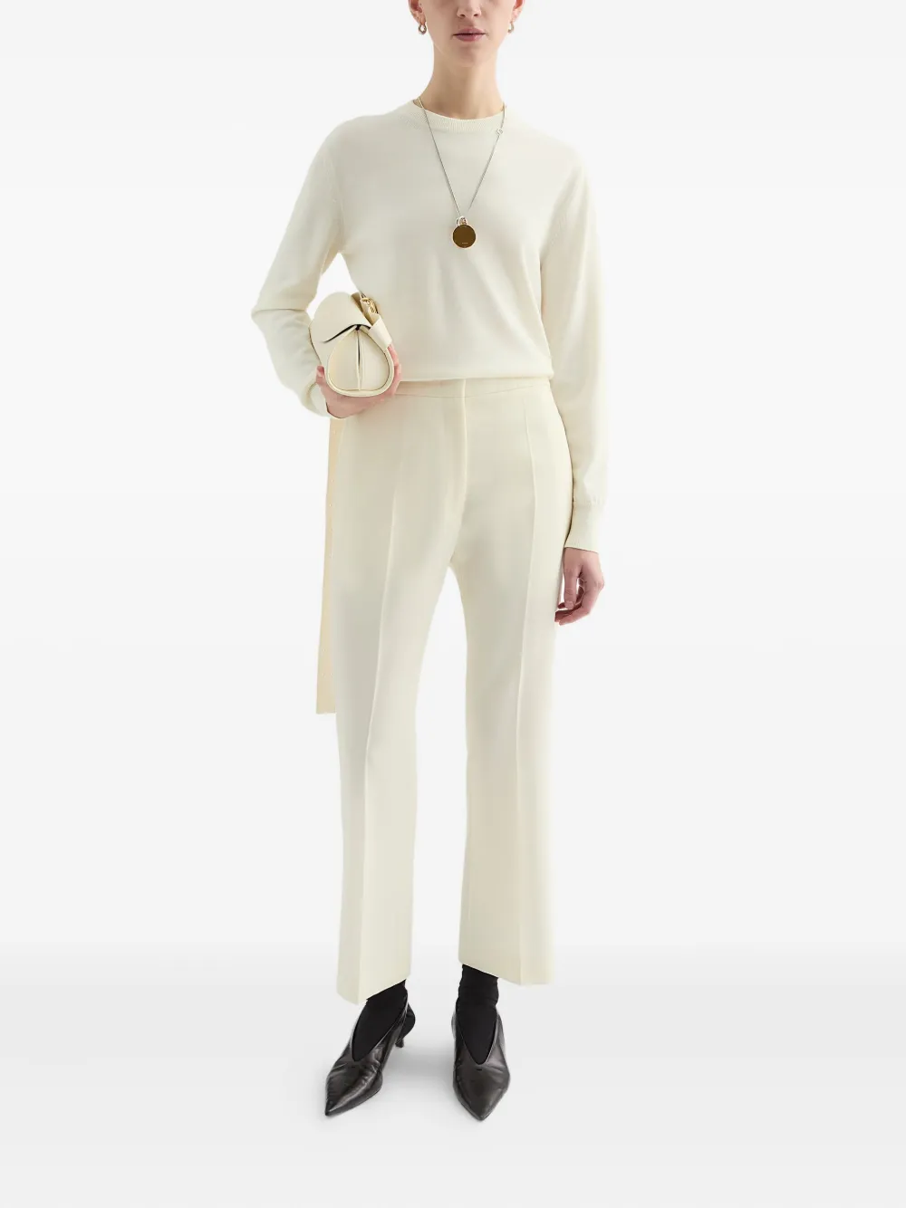 Jil Sander Wollen broek Wit