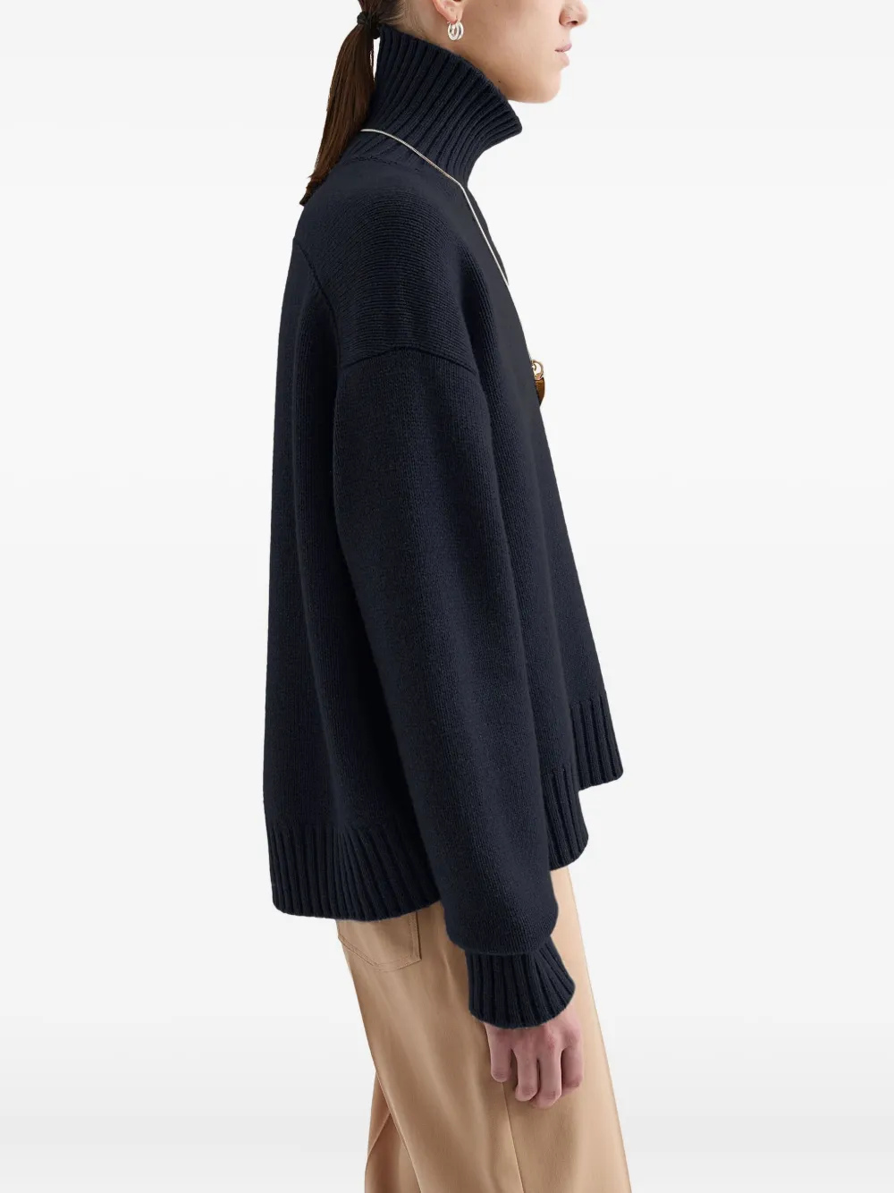 Jil Sander Trui met hoge hals Blauw