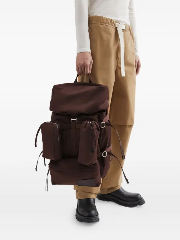 バッグ JIL SADER NAVY Archive Leather Backpack Jil Sander Outdoor Backpack | Brown | FARFETCH