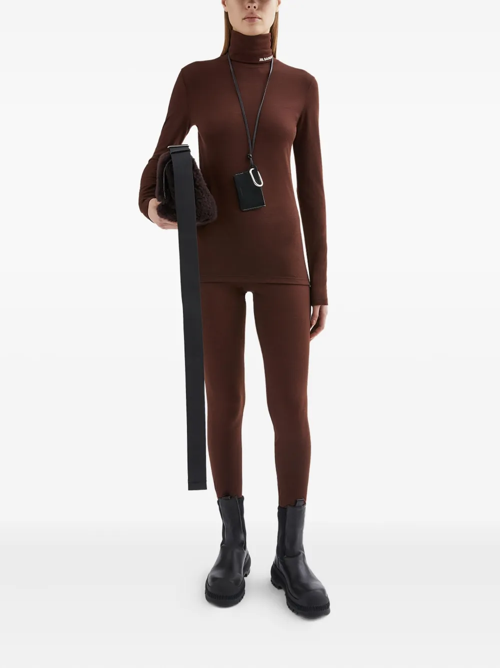 JIL SANDER+ Legging met logoprint Bruin