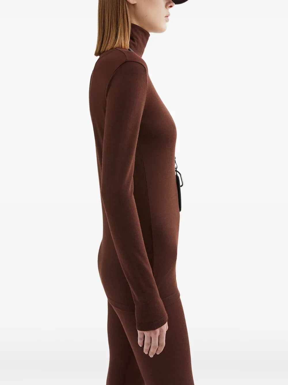 Jil Sander Roll-neck T-shirt In Brown