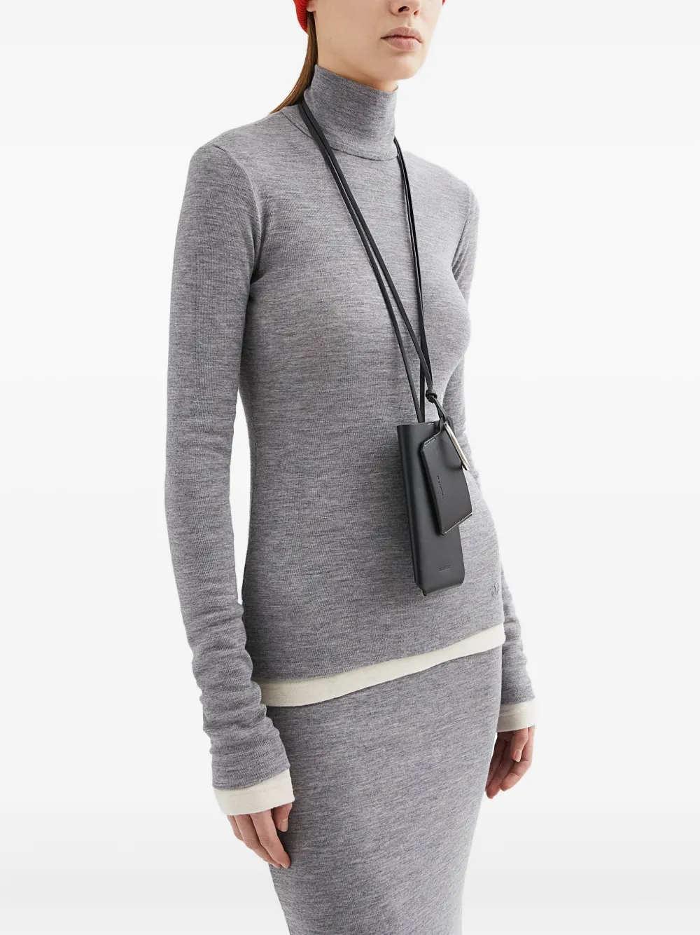 JIL SANDER+ Wollen gelaagd T-shirt Grijs