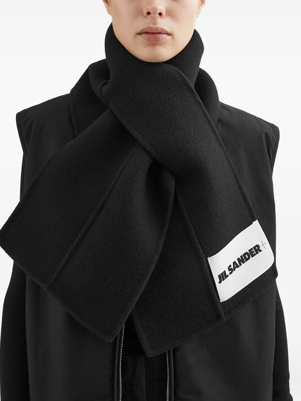 JIL SANDER+ Sjaal van scheerwol Zwart