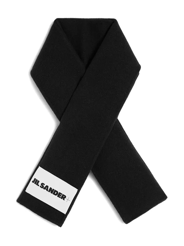 JIL SANDER+ バージンウール スカーフ | ブラック | FARFETCH JP