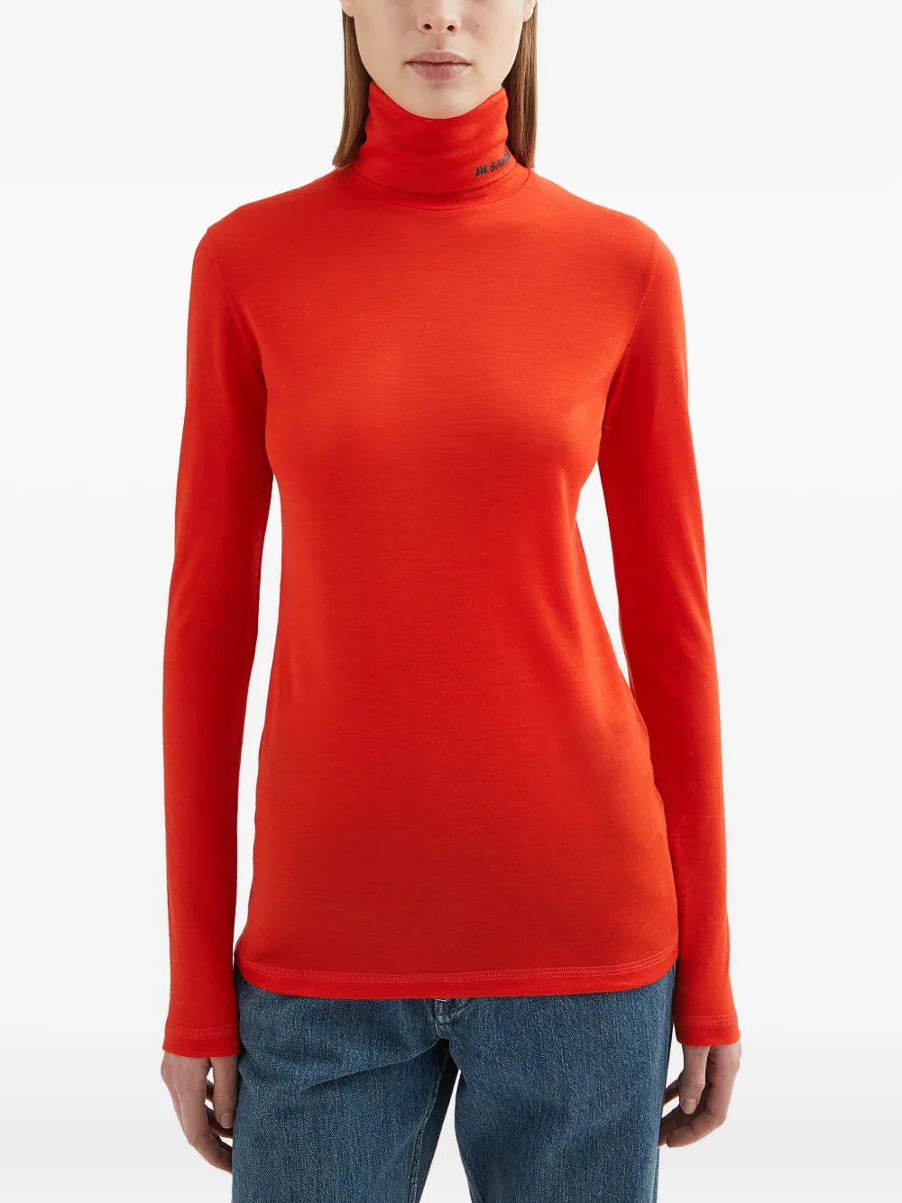 Jil Sander T-shirt met col Oranje