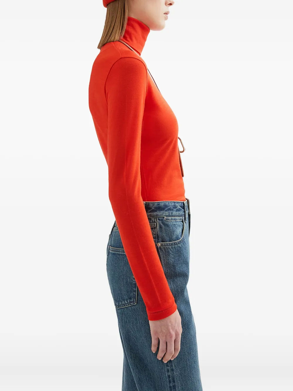 Jil Sander T-shirt met col Oranje