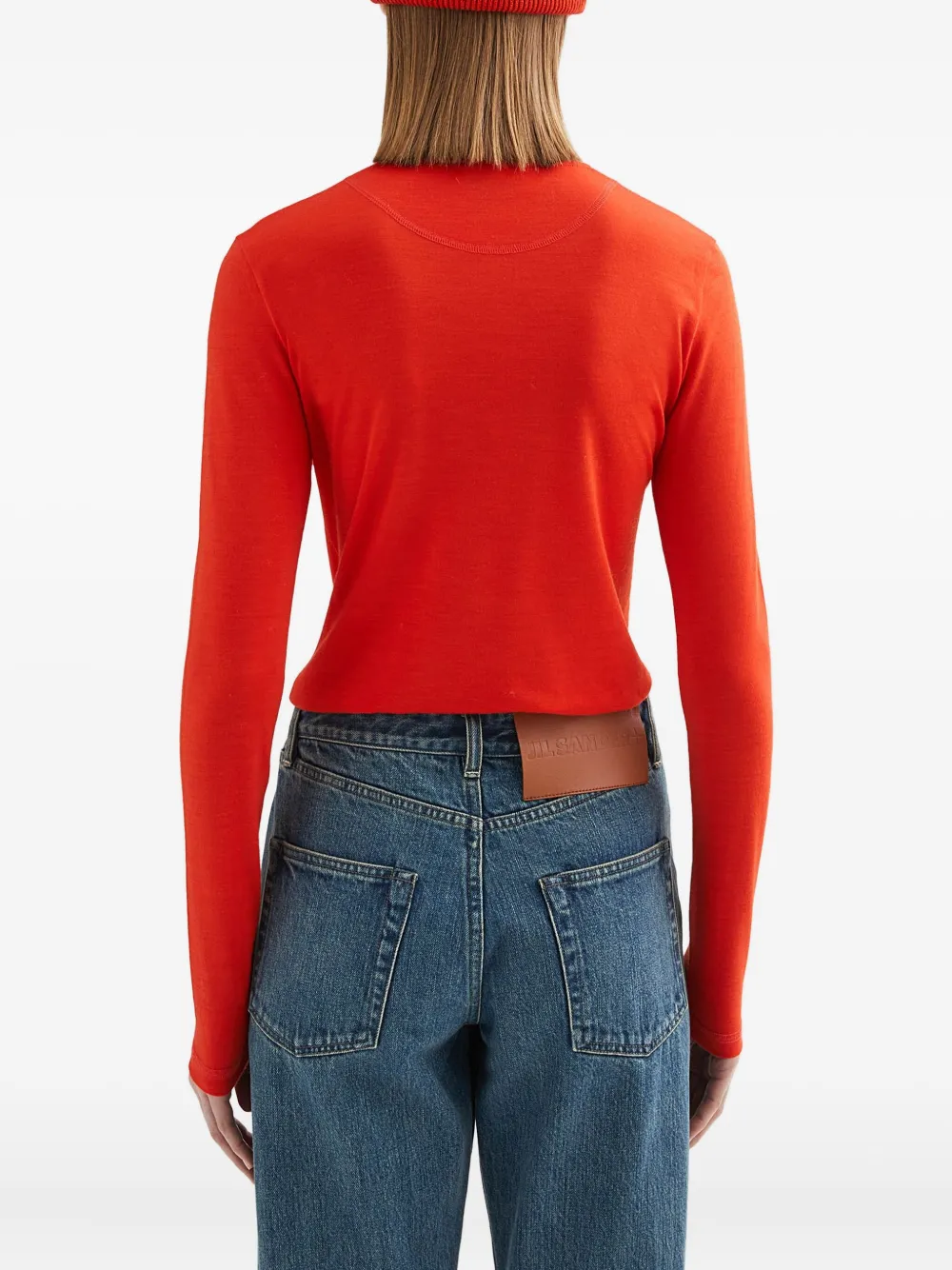 Jil Sander T-shirt met col Oranje