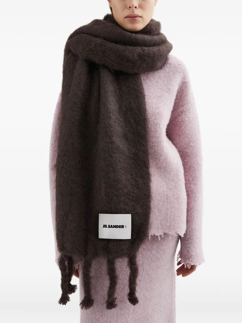 JIL SANDER+ Sjaal met mohairblend Bruin