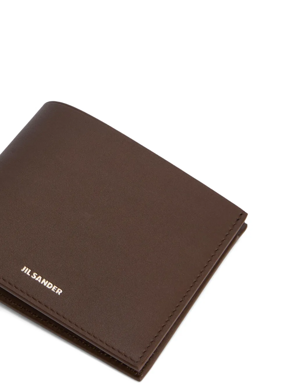 Jil Sander Embossed Zipped Leather Wallet In Brown