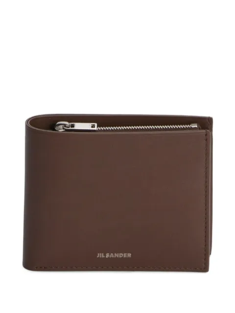Jil Sander embossed zipped leather wallet
