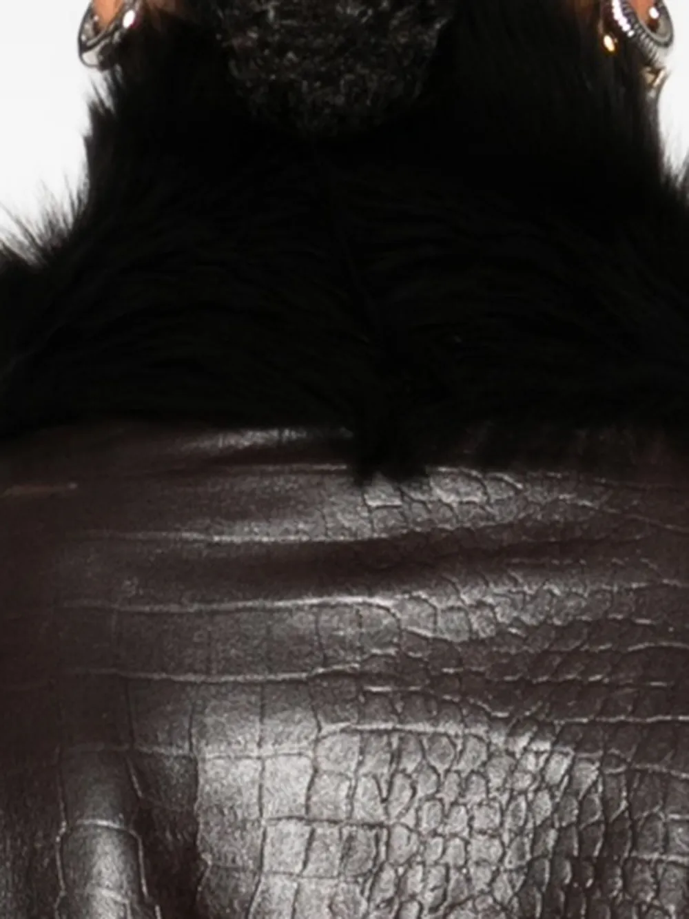 Nour Hammour Sabine Fur-trimmed Coat In Black