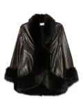 Nour Hammour Sabine fur-trimmed coat - Black