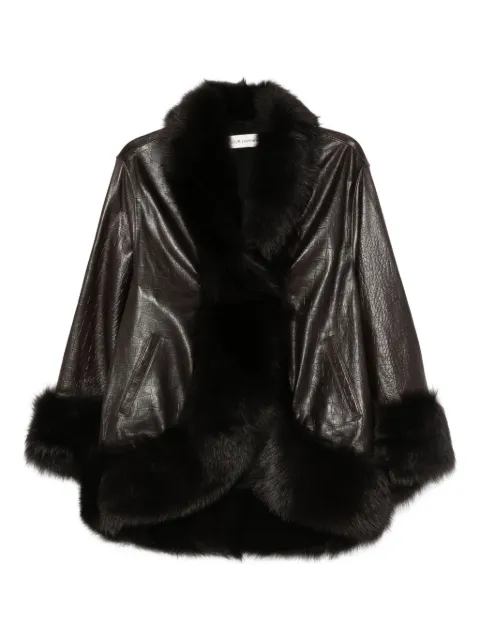 Nour Hammour Sabine fur-trimmed coat