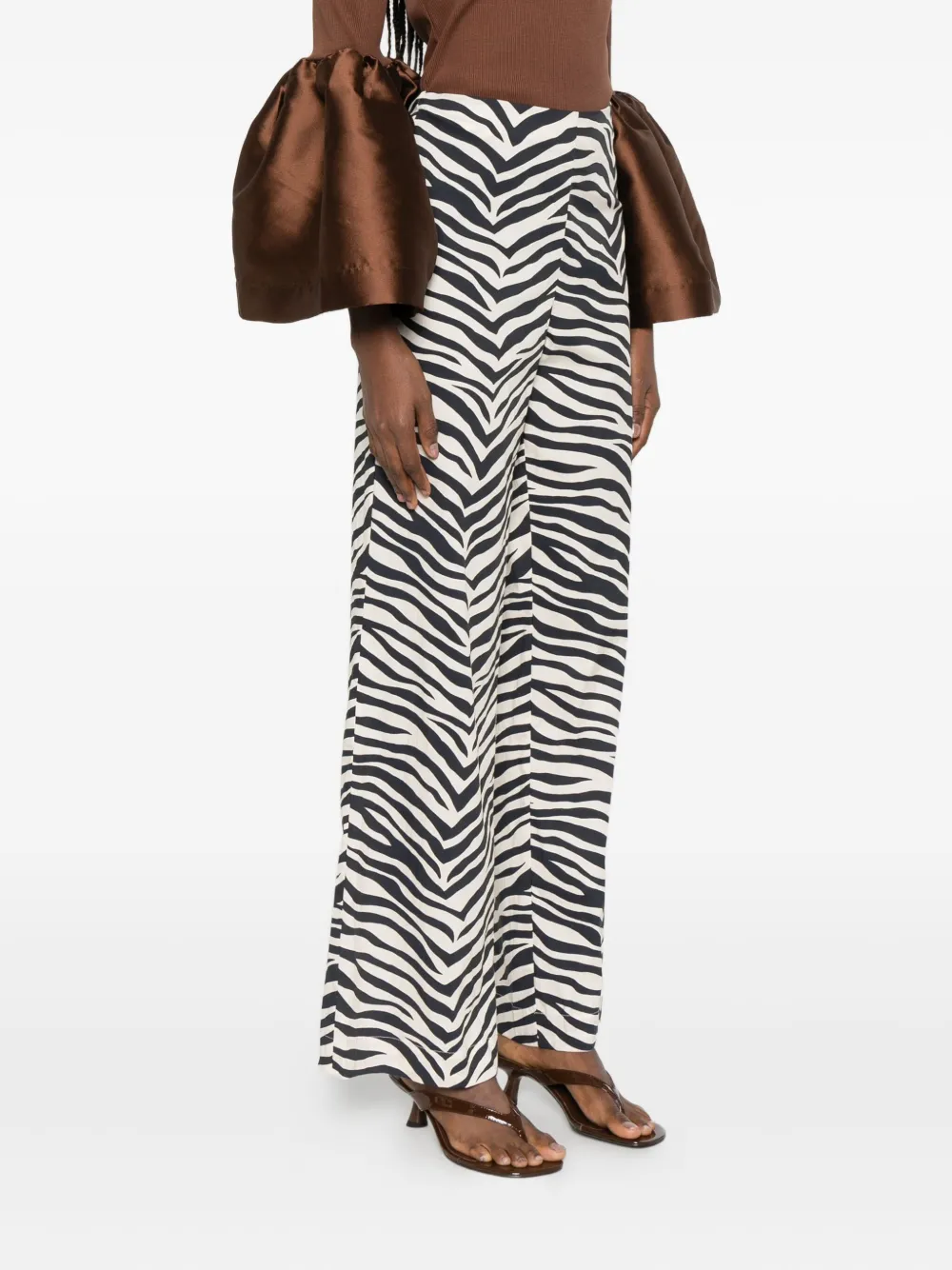 Simon Miller Pia Zebra-print Trousers In Brown