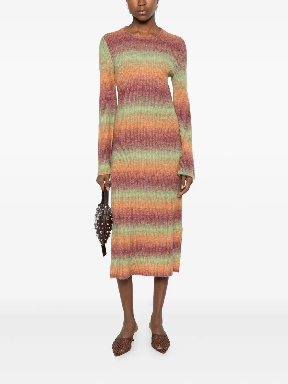 Simon Miller Axon Striped Midi Dress In Multi