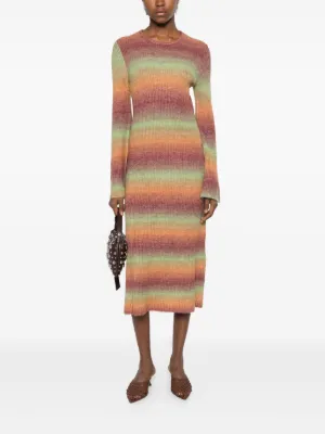 beige maxi knit dress Kiasta Long Sleeve Maxi Dress in Neutral Knit